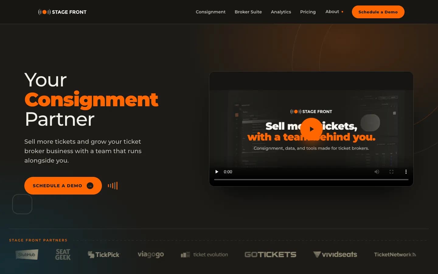 Stage Front's product page