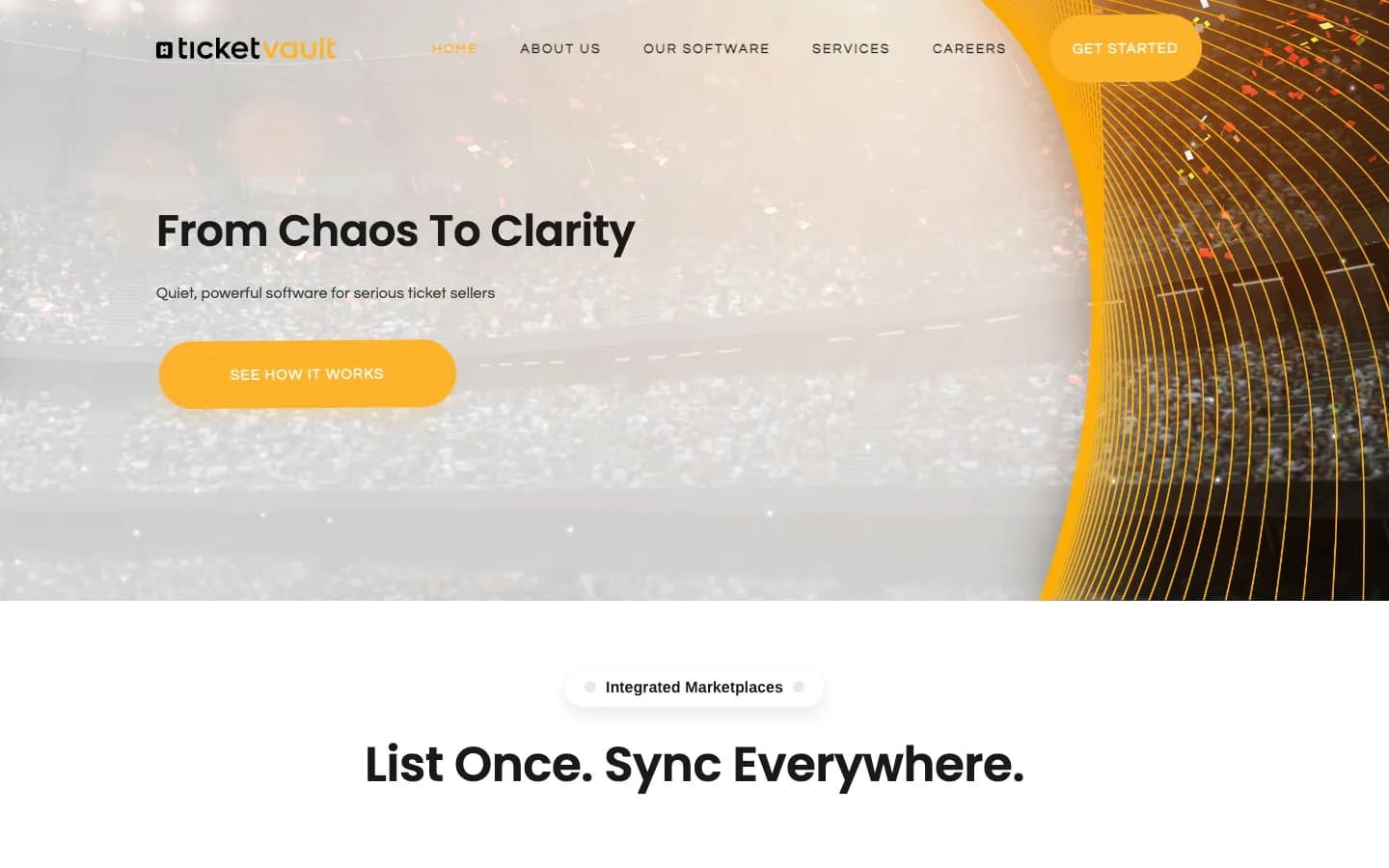 TicketVault's product page